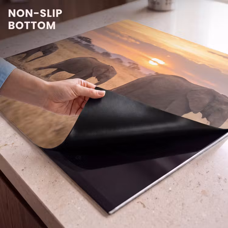 Induction hob cover - Elephants - Savannah - Sunset - Africa - Warm — 5