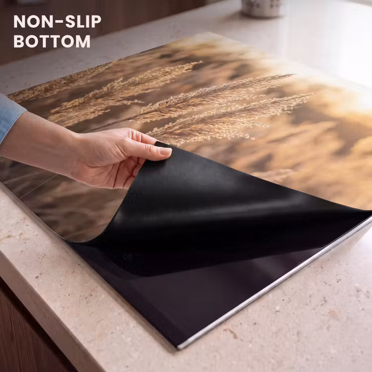Induction hob cover - Reed plumes - Grass - Sunset - Gold - Serene — 5
