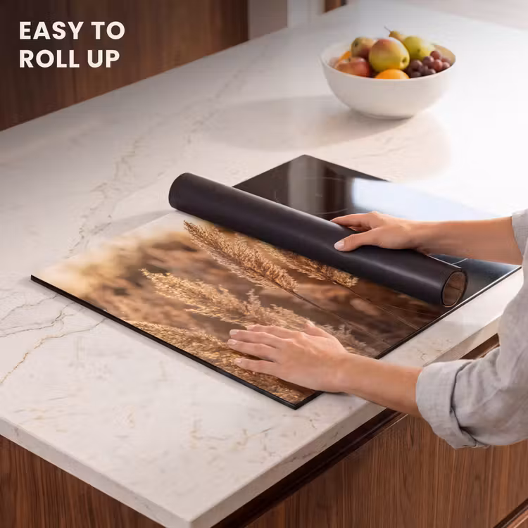Induction hob cover - Reed plumes - Grass - Sunset - Gold - Serene — 6