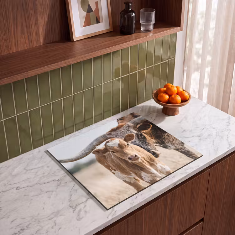 Induction hob cover - Texas Longhorn - Calf - Pasture - Animals — 4