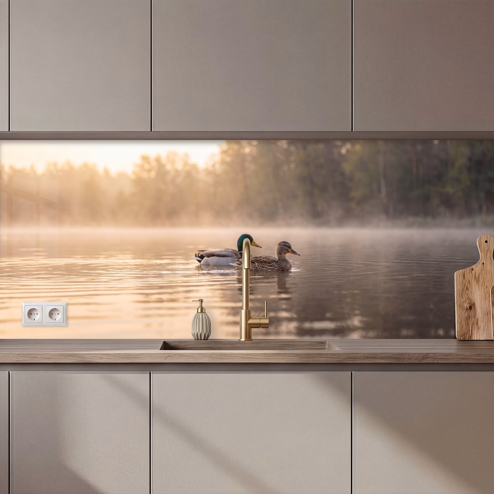 Kitchen splashback - Ducks - Water - Fog - Nature — 1