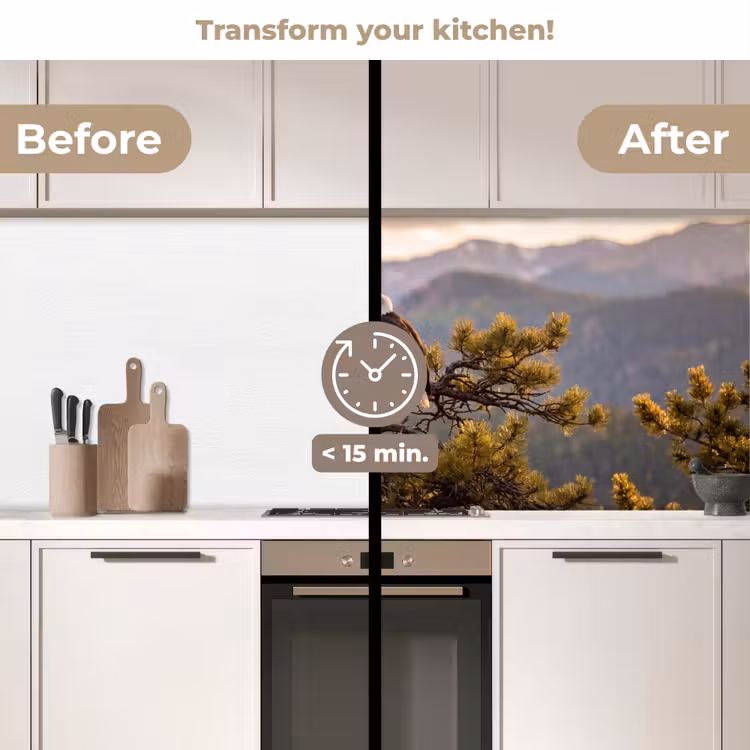 Kitchen splashback - Bald eagle - Tree - Mountains - Green — 3