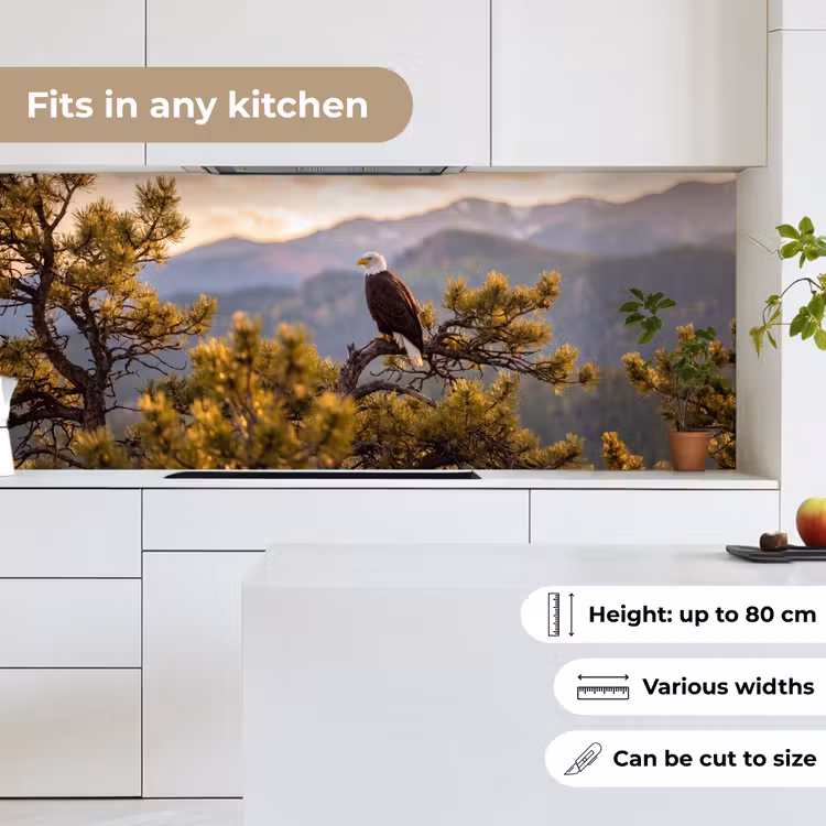 Kitchen splashback - Bald eagle - Tree - Mountains - Green — 7