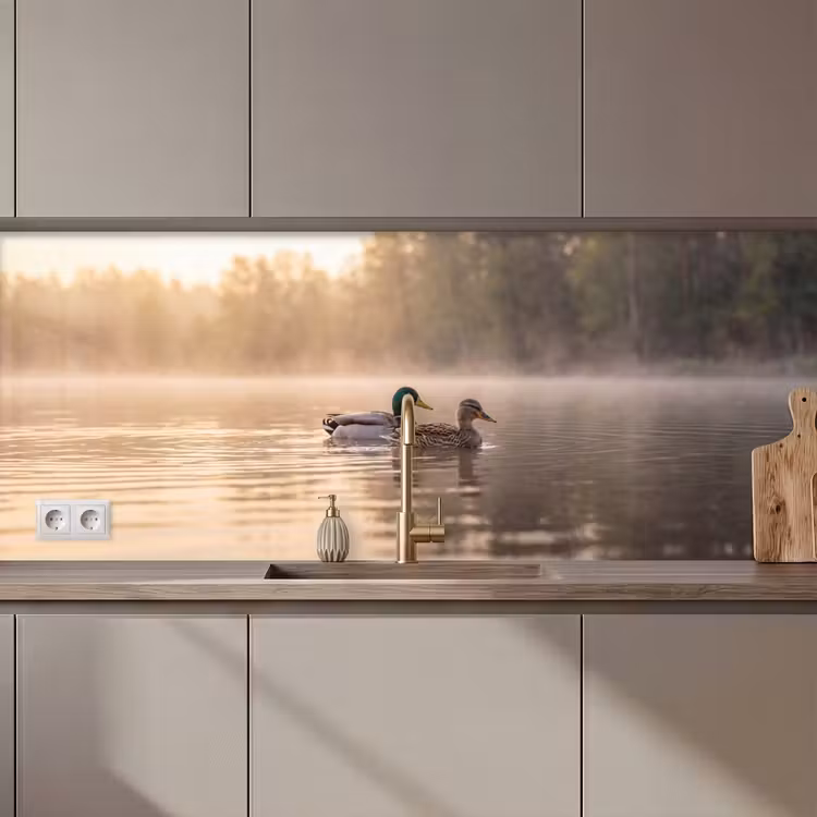 Kitchen splashback - Ducks - Water - Fog - Nature — 1