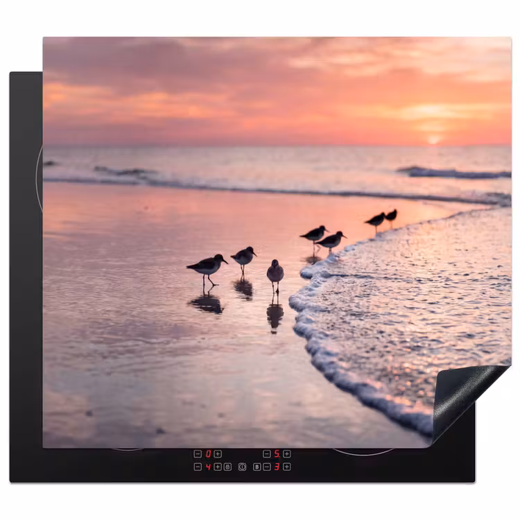 Induction hob cover - Seagulls - Beach - Sea - Pink — 1