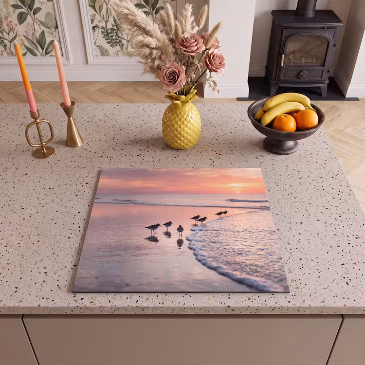 Induction hob cover - Seagulls - Beach - Sea - Pink — 3