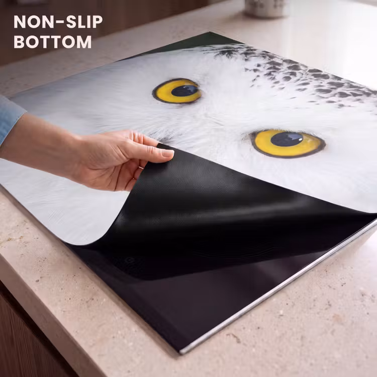 Induction hob cover - Snowy owl - Portrait - Yellow — 5