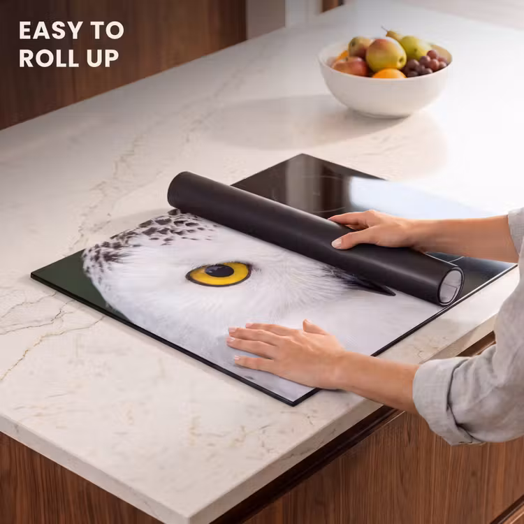 Induction hob cover - Snowy owl - Portrait - Yellow — 6
