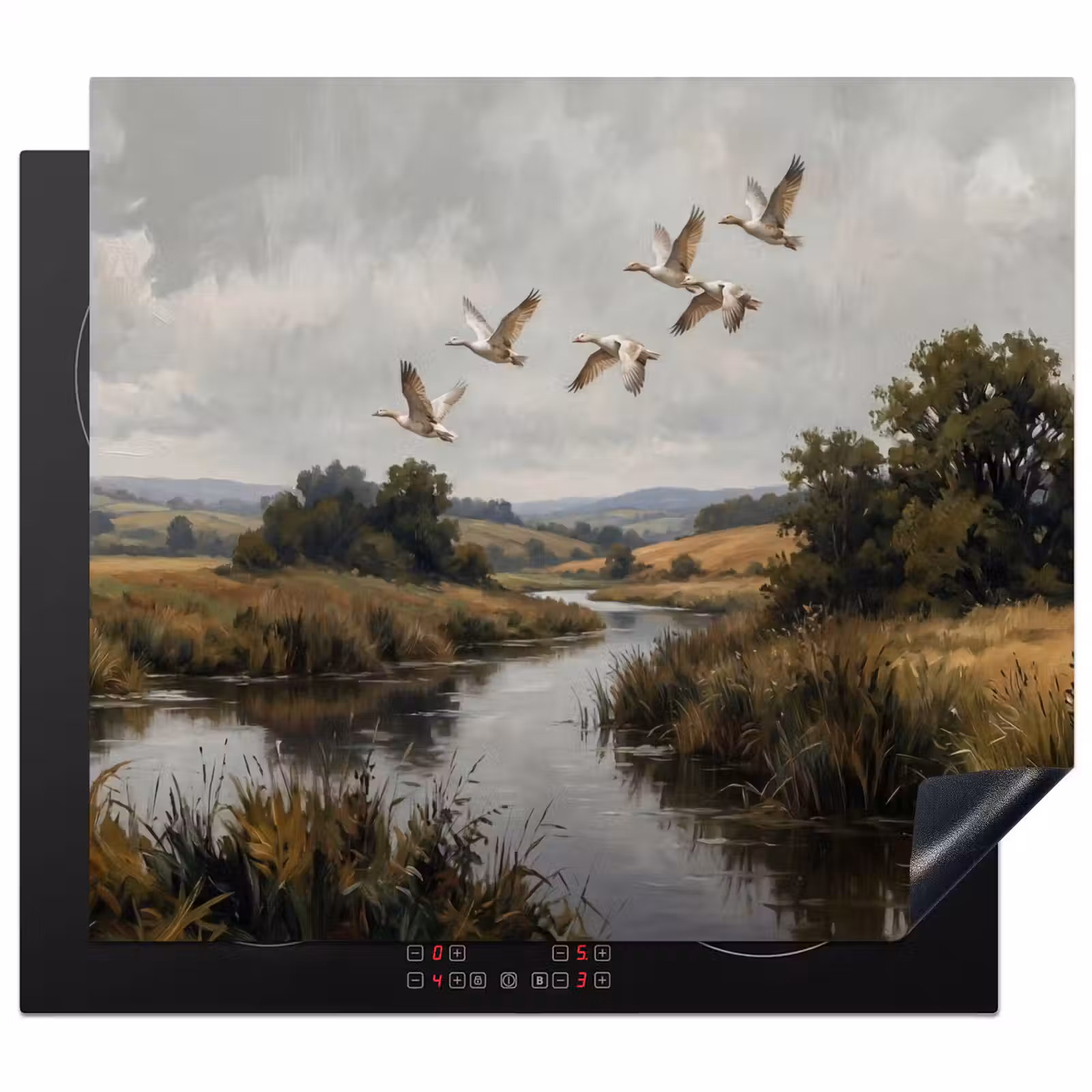Induction hob cover - Ducks - River - Landscape - Flight - Nostalgic — 1