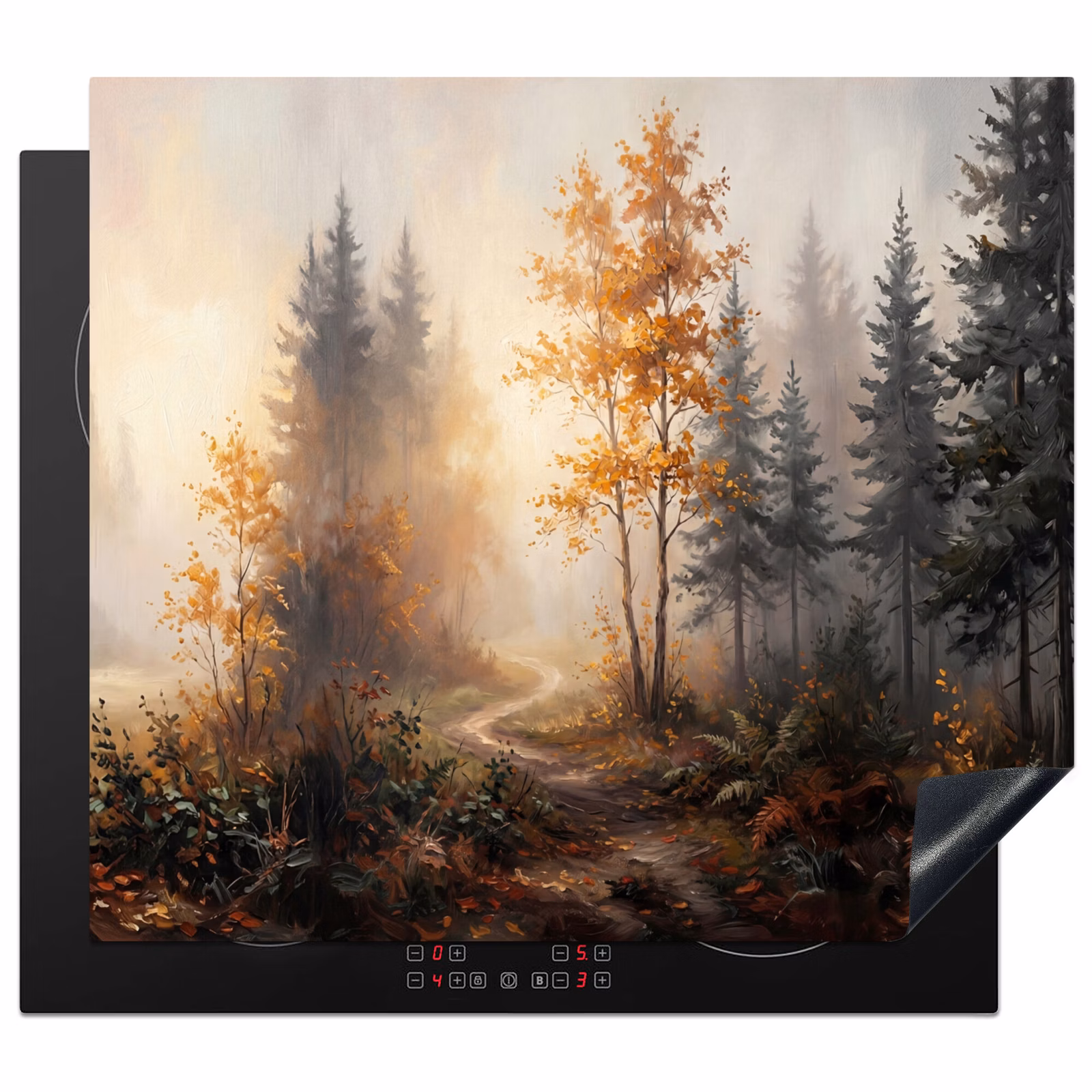 Induction hob cover - Forest path - Autumn leaves - Nature - Picturesque - Orange — 1