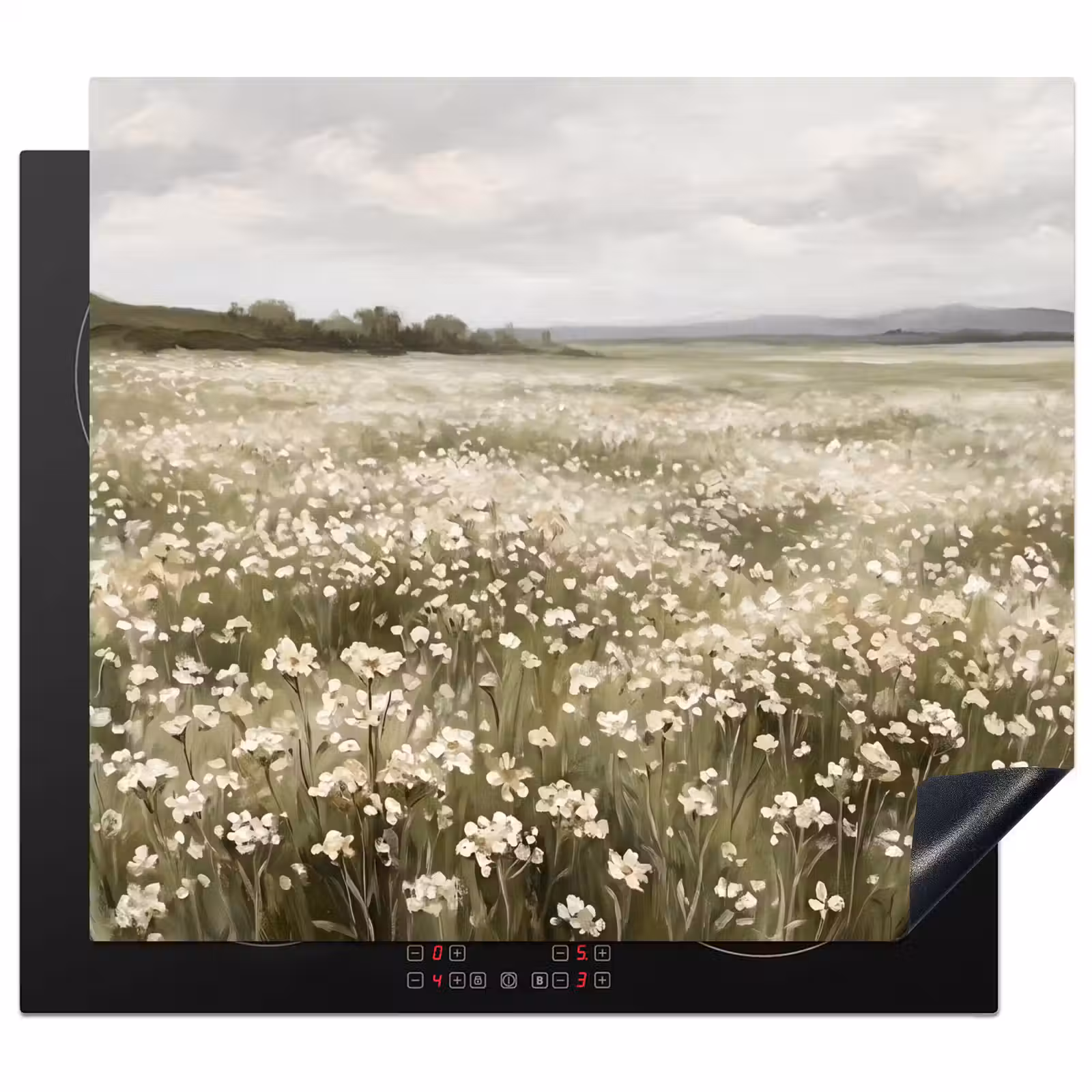 Induction hob cover - Illustration - Landscape - White — 1