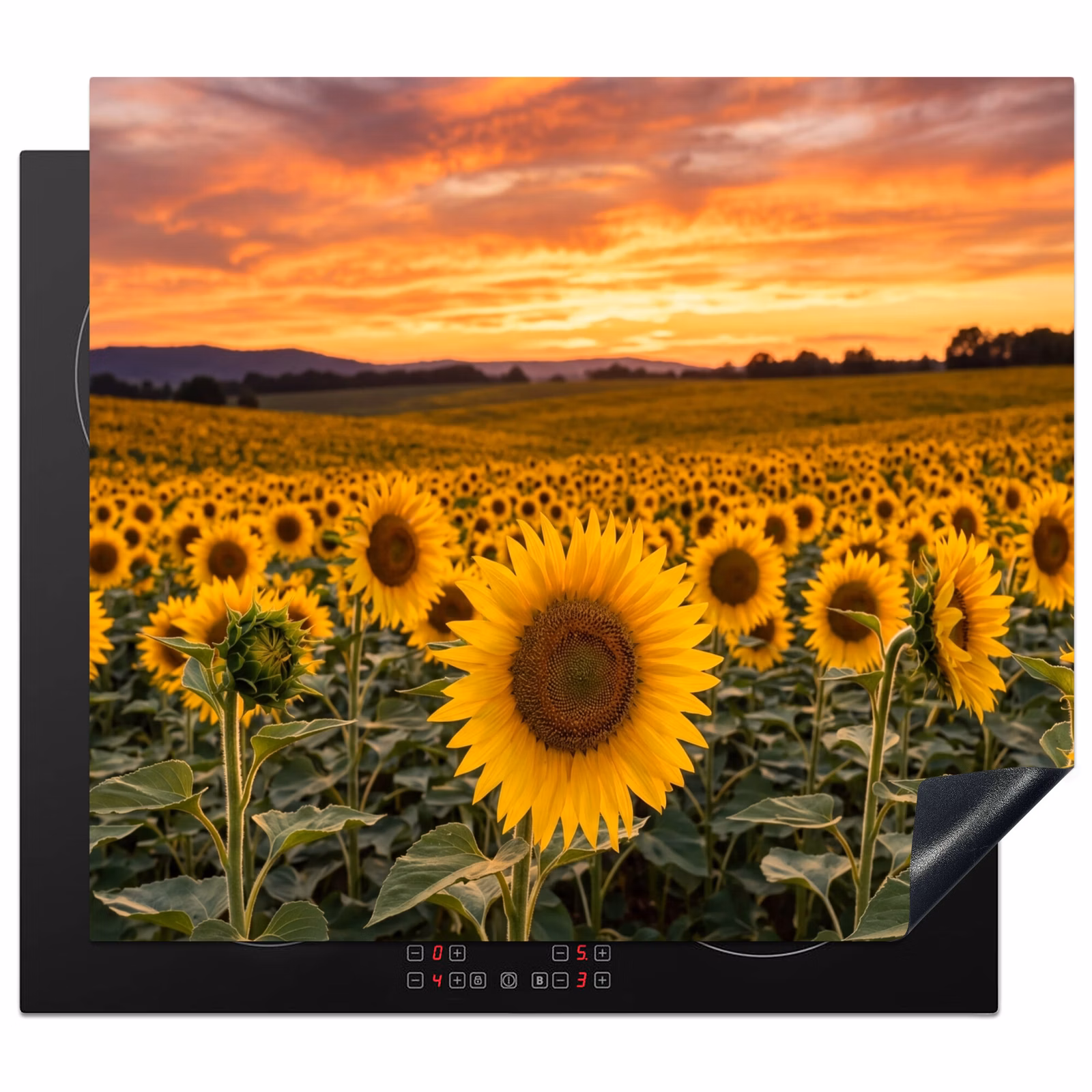 Induction hob cover - Sunflowers - Hill Landscape - Yellow — 1