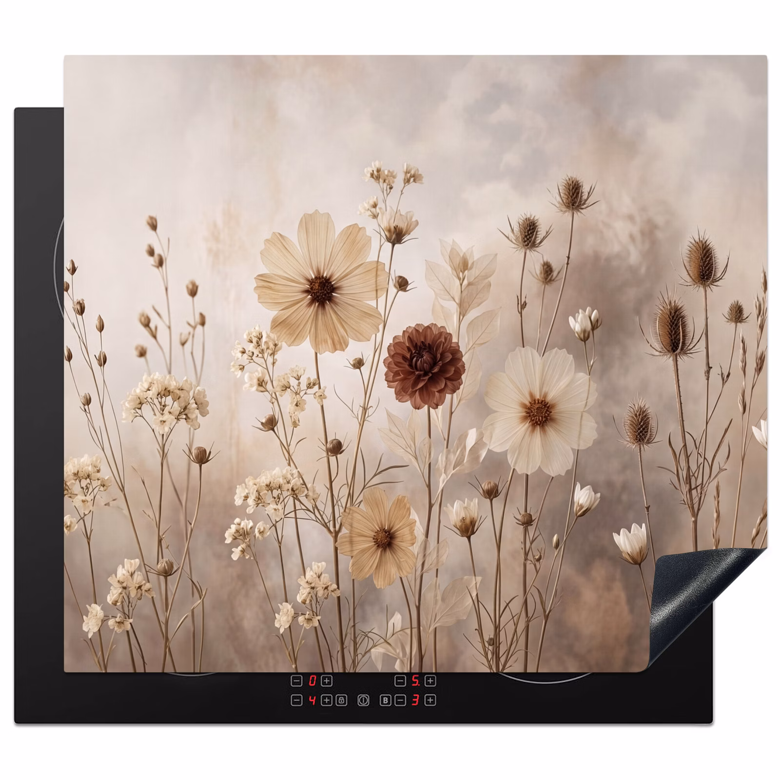 Induction hob cover - Wildflowers - Botanical - Vintage - Nature - Rustic — 1