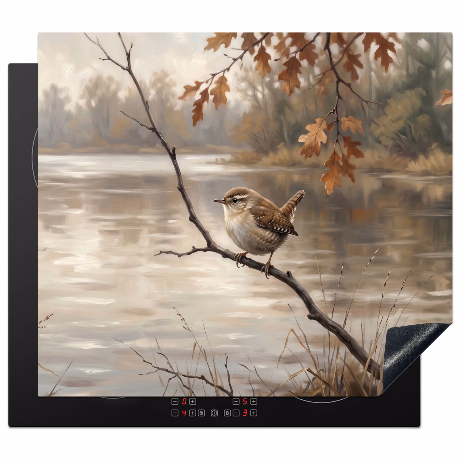 Induction hob cover - Wren - Branch - River - Nature - Atmospheric — 1