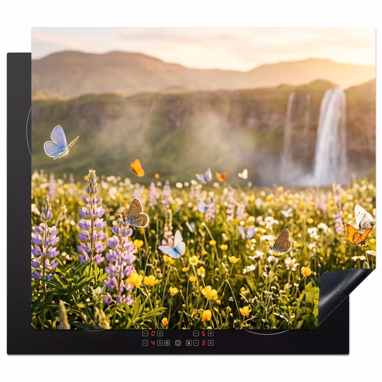 Induction hob cover - Butterflies - Waterfall - Field of flowers — 1