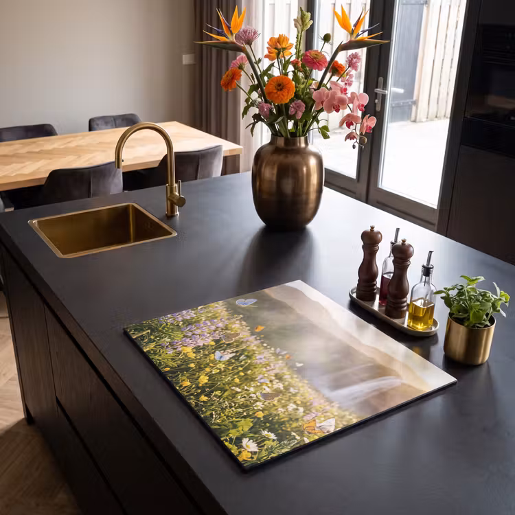 Induction hob cover - Butterflies - Waterfall - Field of flowers — 2