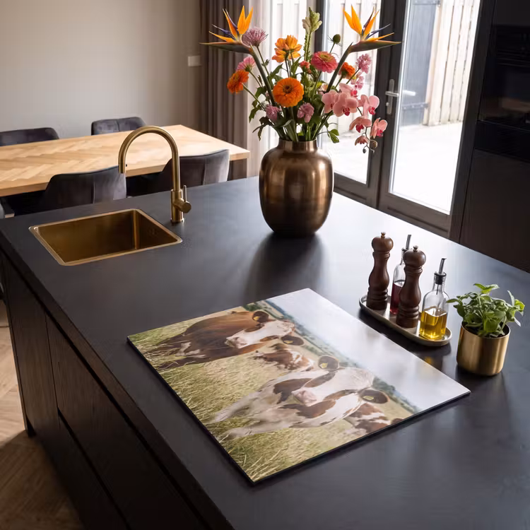 Induction hob cover - Cows - Portrait - Meadow - Farm - Curious — 2