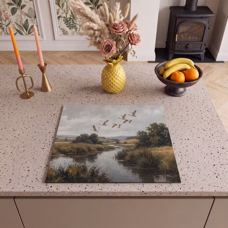 Induction hob cover - Ducks - River - Landscape - Flight - Nostalgic — 3