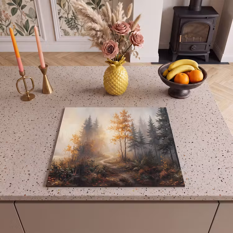 Induction hob cover - Forest path - Autumn leaves - Nature - Picturesque - Orange — 3