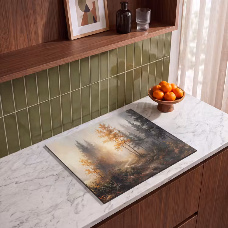 Induction hob cover - Forest path - Autumn leaves - Nature - Picturesque - Orange — 4