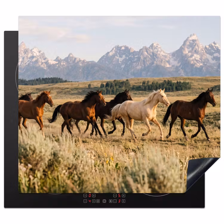 Induction hob cover - Horses - Herd - Mountains - Freedom - Wild — 1
