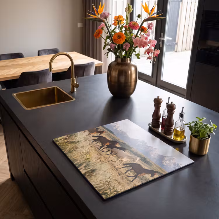 Induction hob cover - Horses - Herd - Mountains - Freedom - Wild — 2