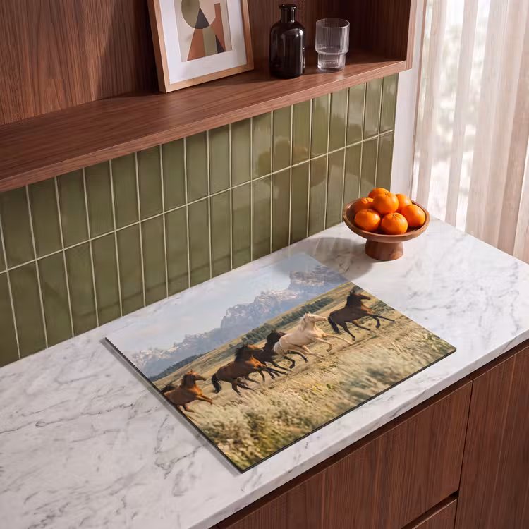 Induction hob cover - Horses - Herd - Mountains - Freedom - Wild — 4