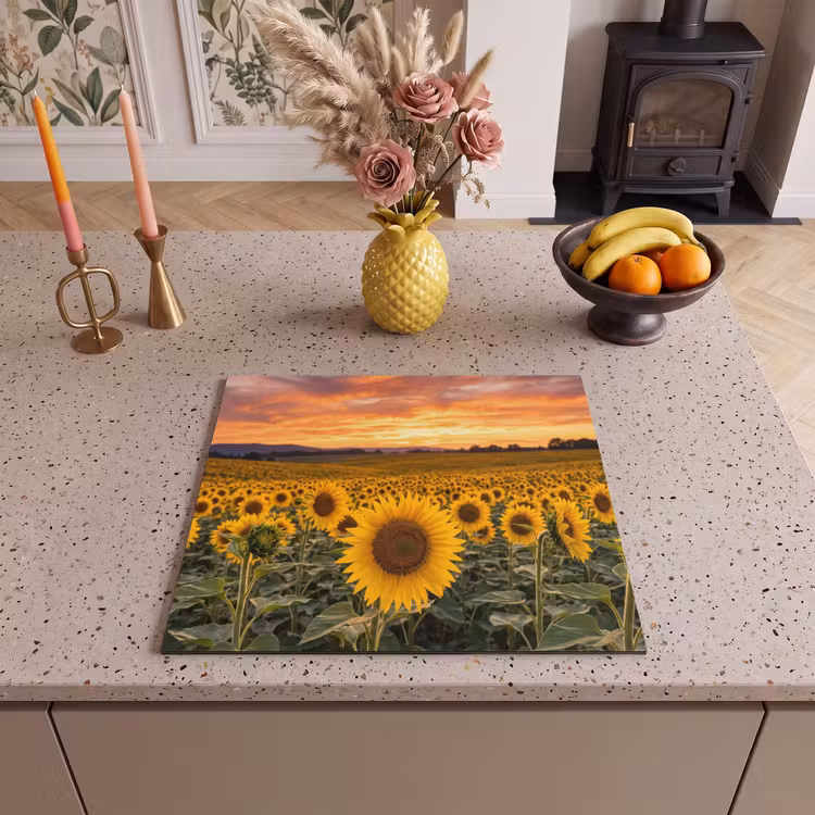 Induction hob cover - Sunflowers - Hill Landscape - Yellow — 3