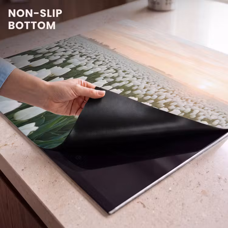 Induction hob cover - Tulips - Landscape - White — 5