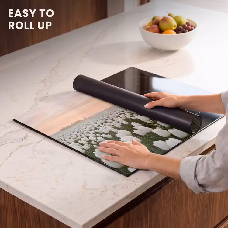 Induction hob cover - Tulips - Landscape - White — 6