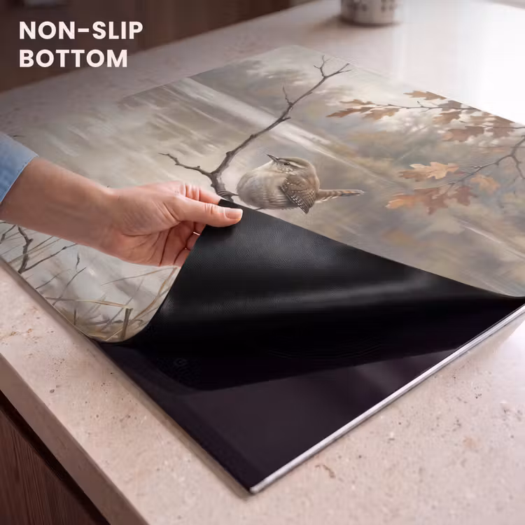 Induction hob cover - Wren - Branch - River - Nature - Atmospheric — 5