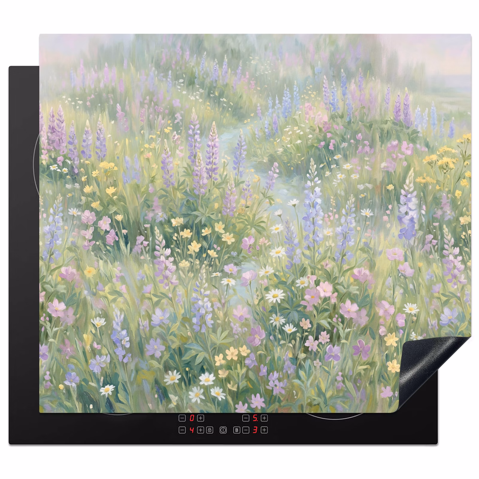 Induction hob cover - Field of flowers - Hills - Colorful — 1