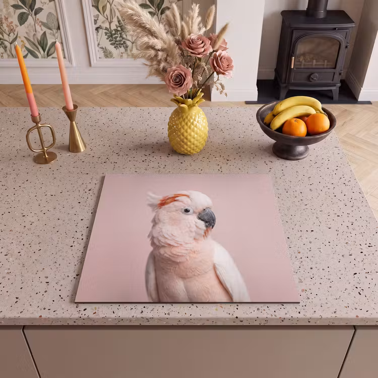 Induction hob cover - Cockatoo - Portrait - Pink — 3