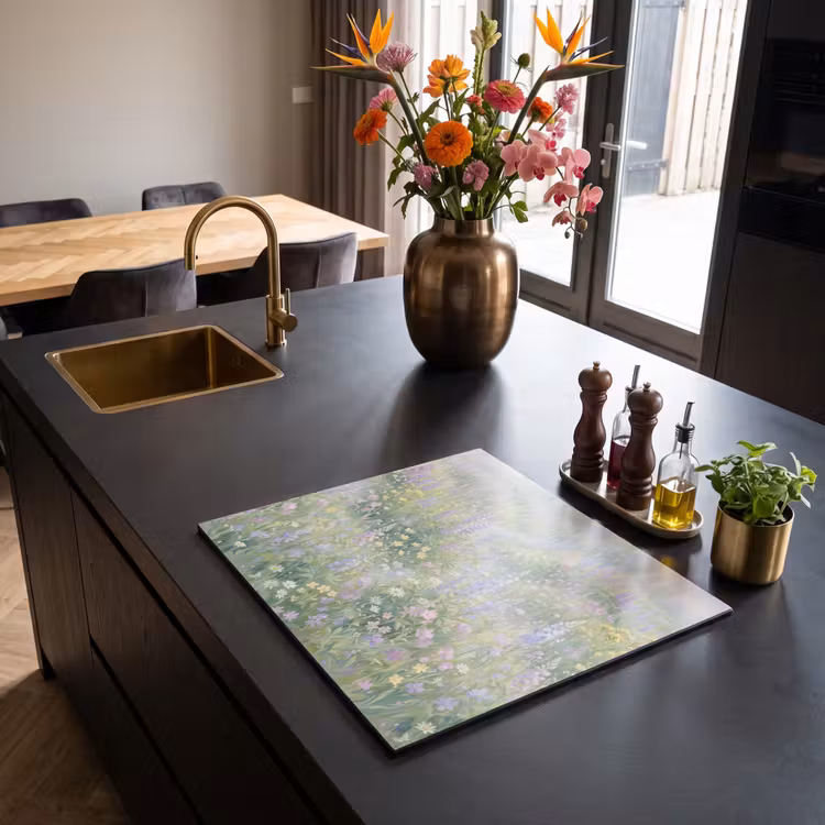 Induction hob cover - Field of flowers - Hills - Colorful — 2