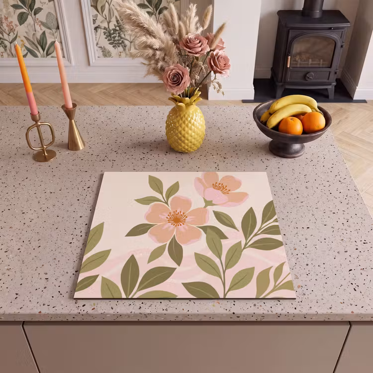 Induction hob cover - Graphic - Flowers - Pink — 3