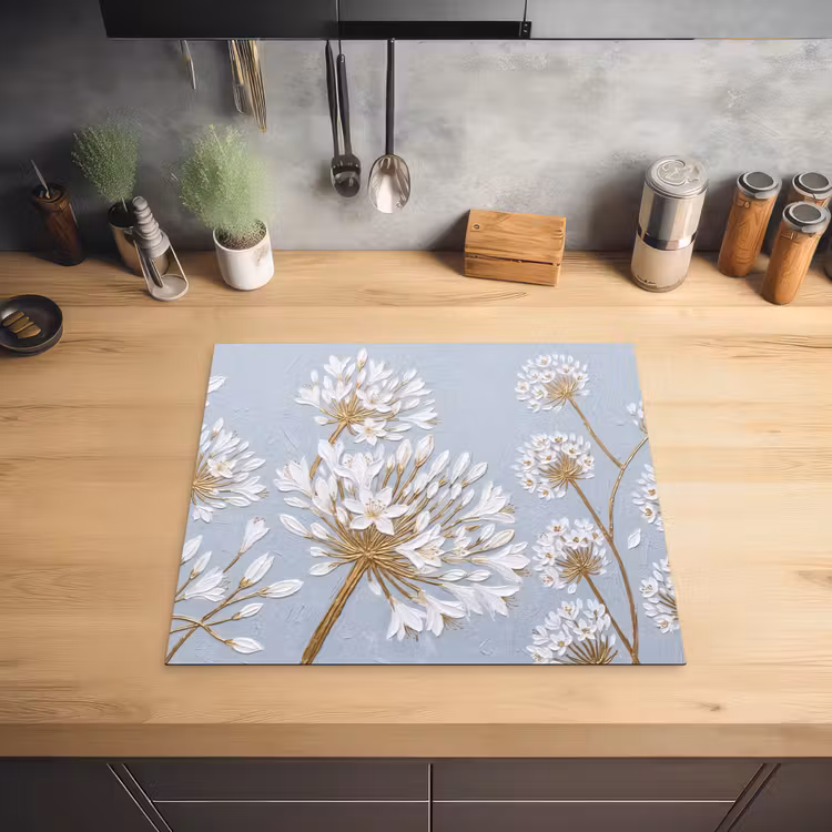 Induction hob cover - Illustration - Flowers - Blue — 2