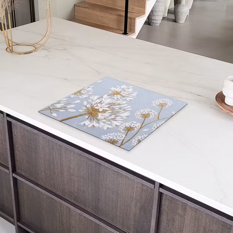 Induction hob cover - Illustration - Flowers - Blue — 4