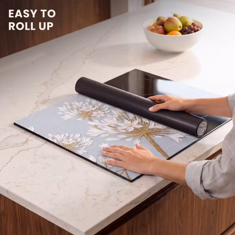 Induction hob cover - Illustration - Flowers - Blue — 6