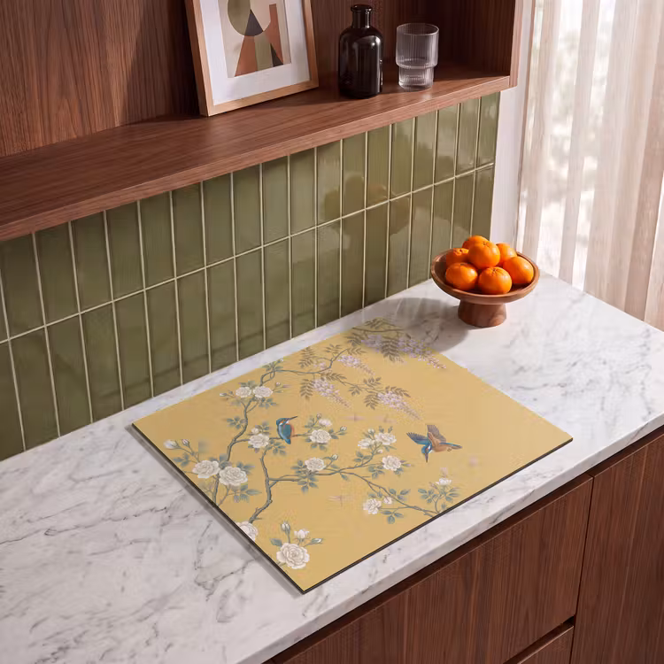 Induction hob cover - Kingfishers - Blossom - Yellow — 4