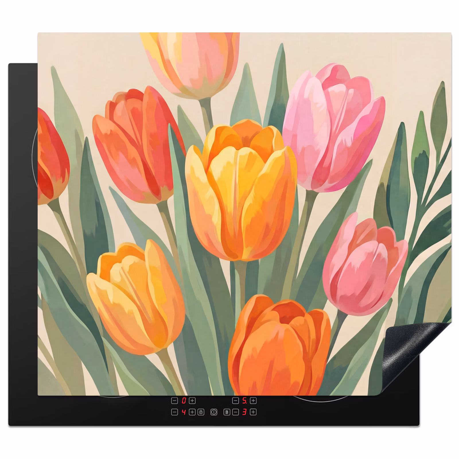 Induction hob cover - Tulips - Abstract - Colorful — 1