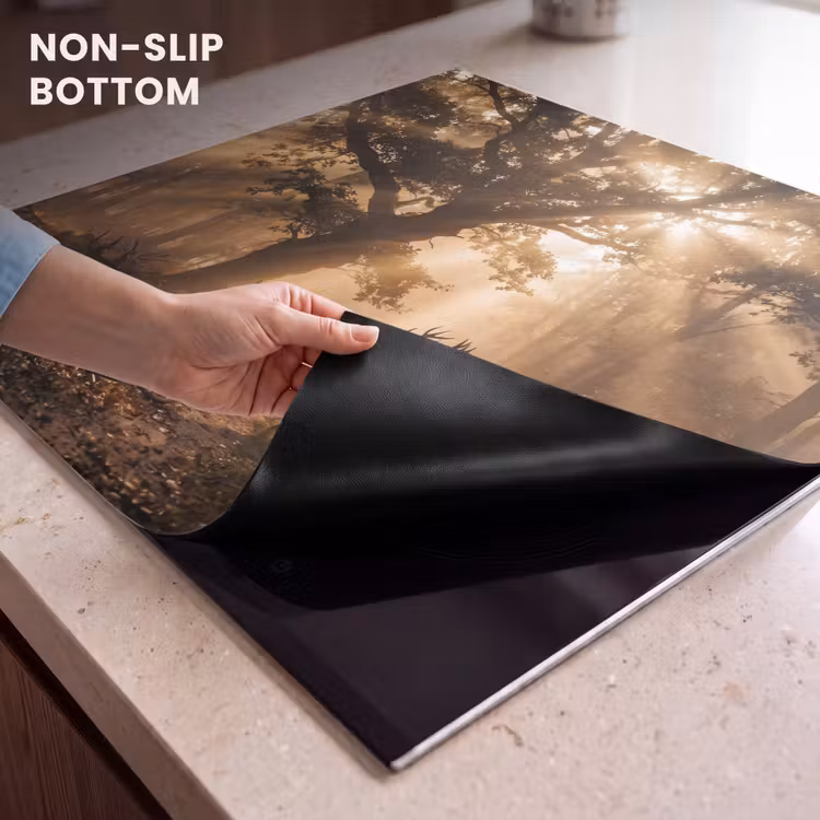 Induction hob cover - Deer - Forest - Misty - Nature - Gold — 5