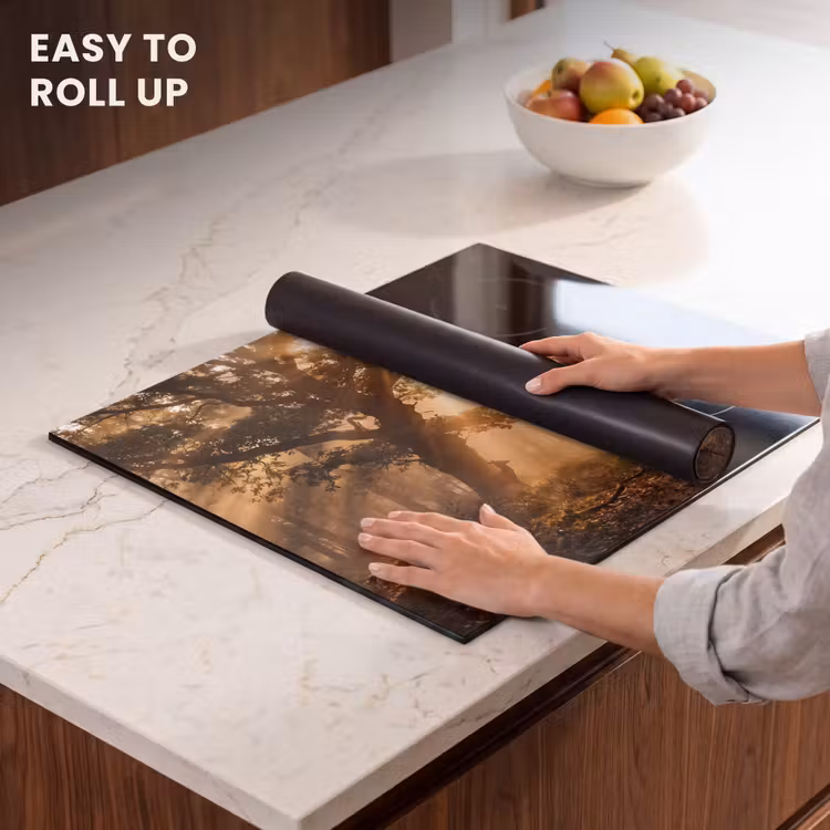Induction hob cover - Deer - Forest - Misty - Nature - Gold — 6