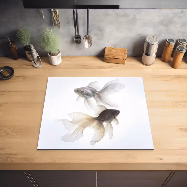 Induction hob cover - Goldfish - Modern - White — 2