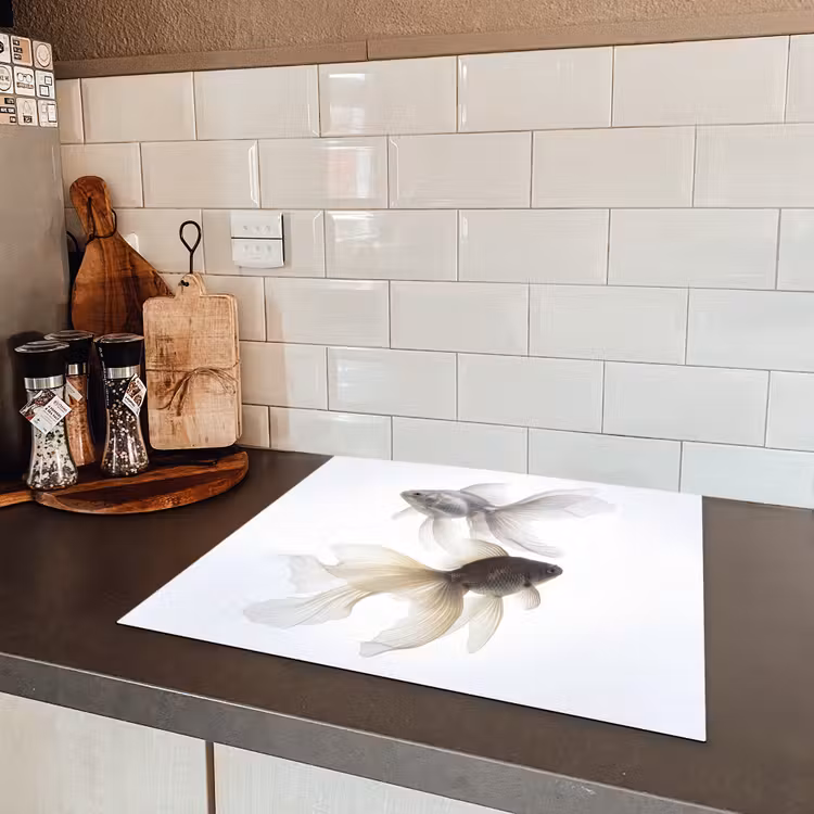 Induction hob cover - Goldfish - Modern - White — 3