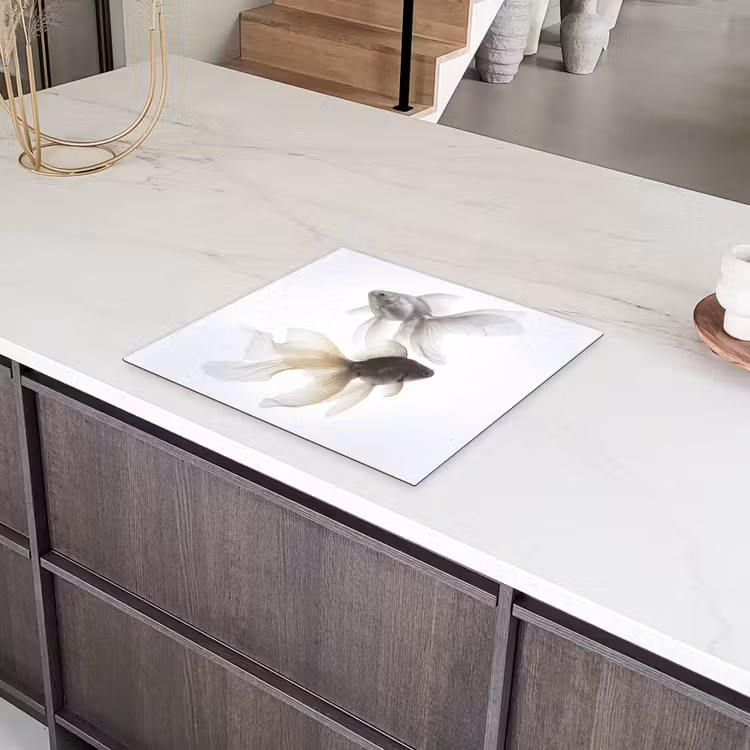 Induction hob cover - Goldfish - Modern - White — 4