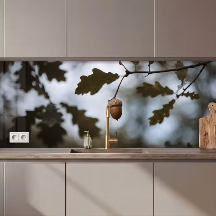 Kitchen splashback - Acorn - Oak leaf - Forest - Autumn - Nature — 1