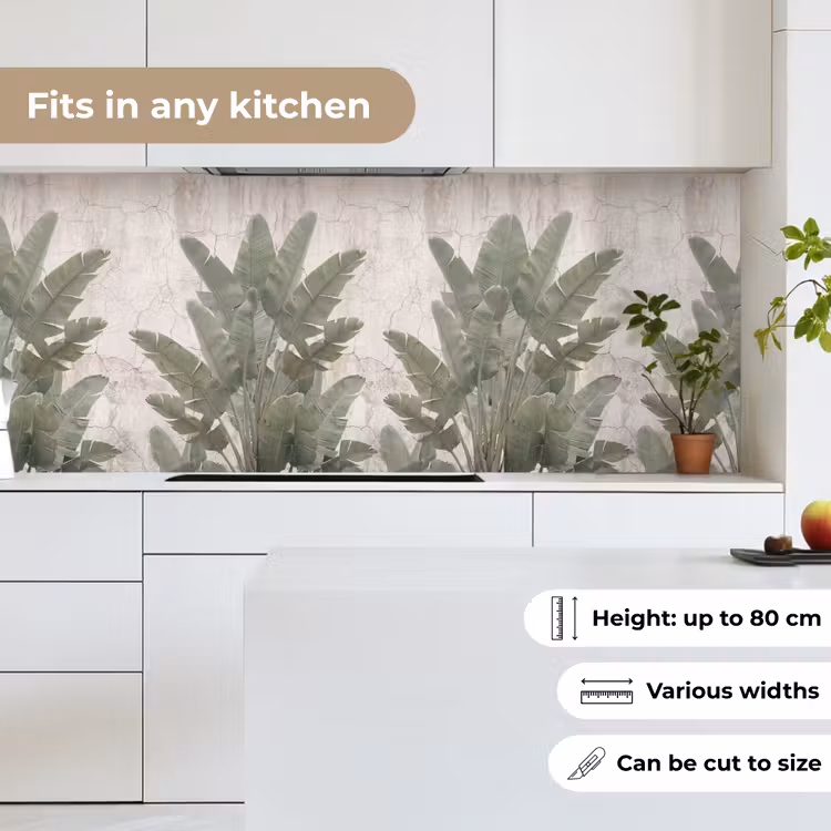 Kitchen splashback - Banana leaves - Concrete - Green — 7
