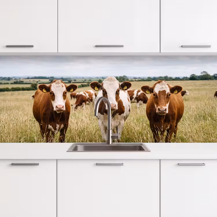 Kitchen splashback - Cows - Portrait - Meadow - Farm - Curious — 4