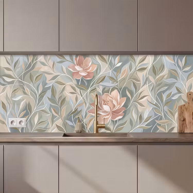 Kitchen splashback - Elegant - Romantic - Pink — 1