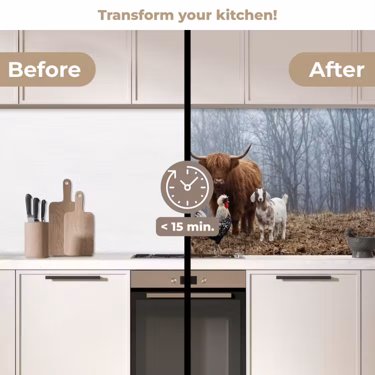 Kitchen splashback - Farm animals - Group - Fog - Nature - Rustic — 3